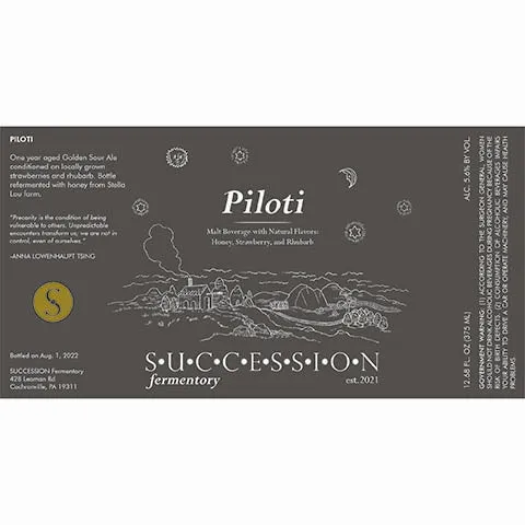 Succession Fermentory Piloti Sour Ale (Strawberry, Rhubarb)