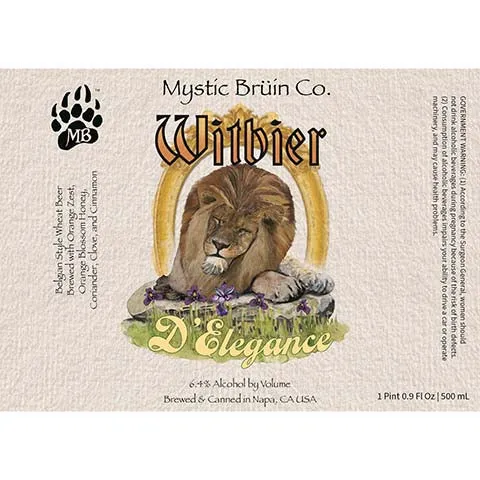 Mystic Bruin Witbier D'Elegance Wheat Beer