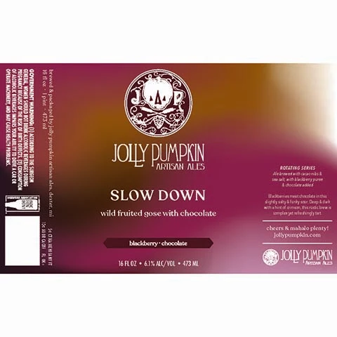 Jolly Pumpkin Slow Down Wild Fruited Gose