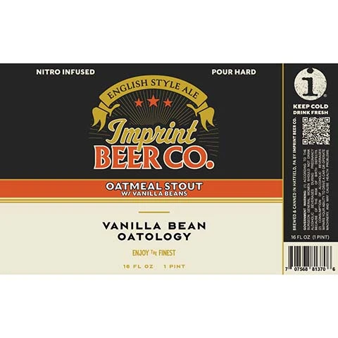 Imprint Vanilla Bean Oatology Oatmeal Stout