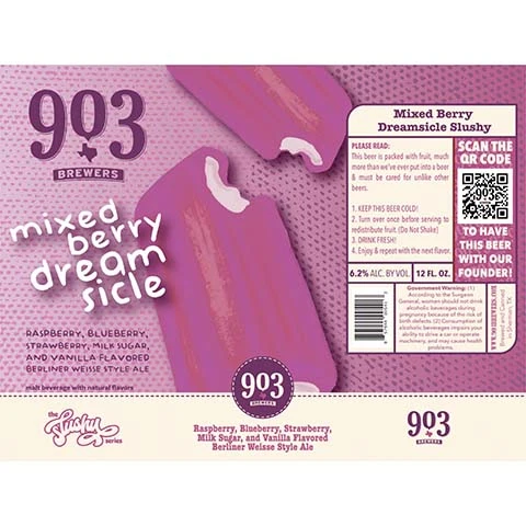 903 Brewers Mixed Berry Dreamsicle Slushy Berliner Weisse Ale