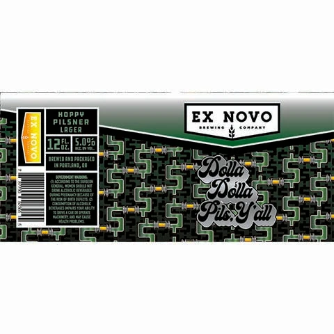 Ex Novo Dolla Dolla Pils Y'all Hoppy Pilsner Lager