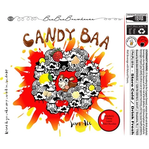 Baa Baa Candy Baa - Strawberry, Cherry, Lemon, & White Chocolate Sour Ale