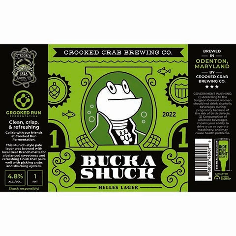 Crooked Crab Buck A Shuck Helles Lager