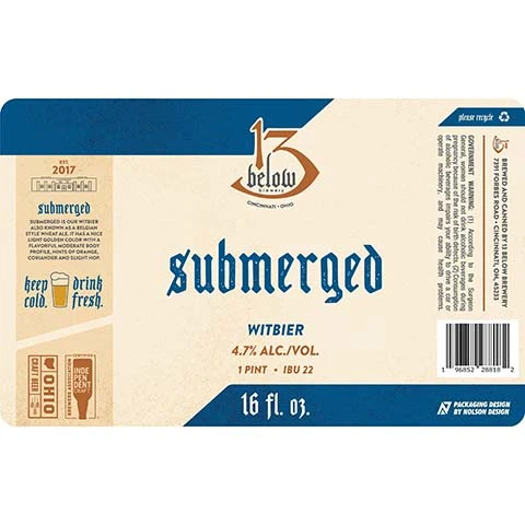 13 Below Submerged Witbier