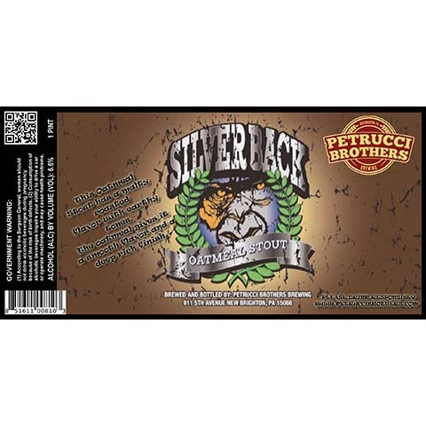 Petrucci Brothers Silverback Oatmeal Stout