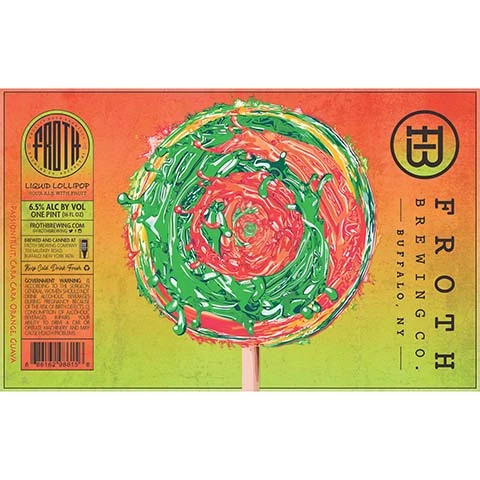 Froth Liquid Lollipop Sour Ale (Passionfruit, Cara Cara Orange, Guava)
