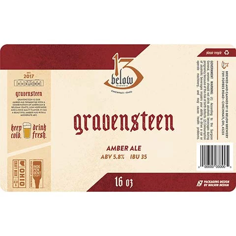 13 Below Gravensteen Amber Ale