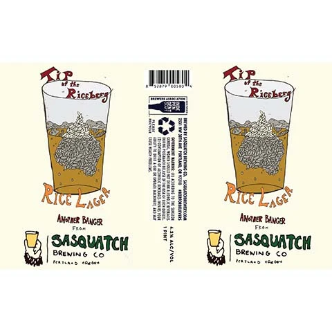 Sasquatch Tip of the Riceberg Rice Lager