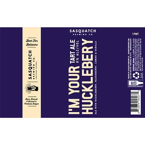 Sasquatch I'm Your Huclebery Tart Ale