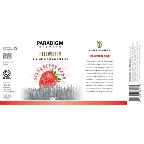 Paradigm Strawberry Dawn Hefeweizen Ale