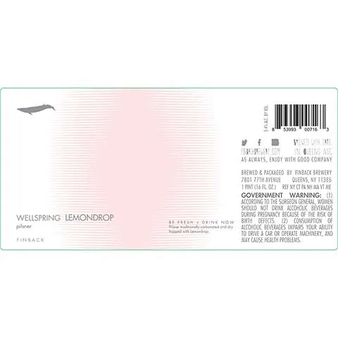Finback Wellspring Lemondrop Pilsner