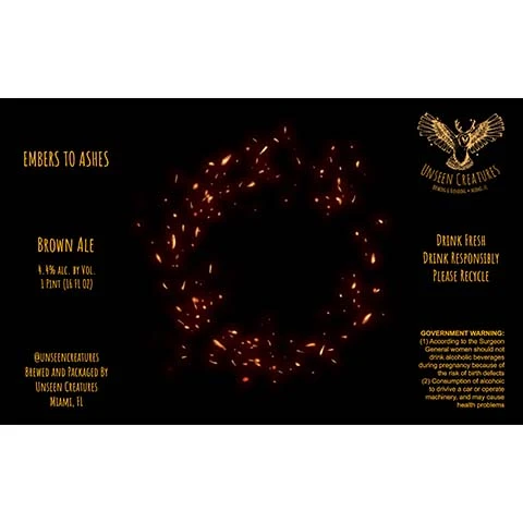 Unseen Creatures Embers To Ashes Brown Ale