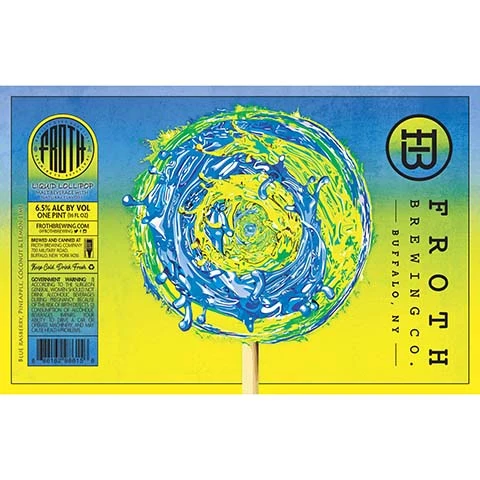 Froth Liquid Lollipop (Blue Rasberry, Pineapple, Coconut, and Lemon Lime)