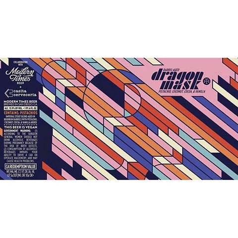 Modern Times Barrel-Aged Dragon Mask Pistachio, Coconut, Cocoa & Vanilla Imperial Stout
