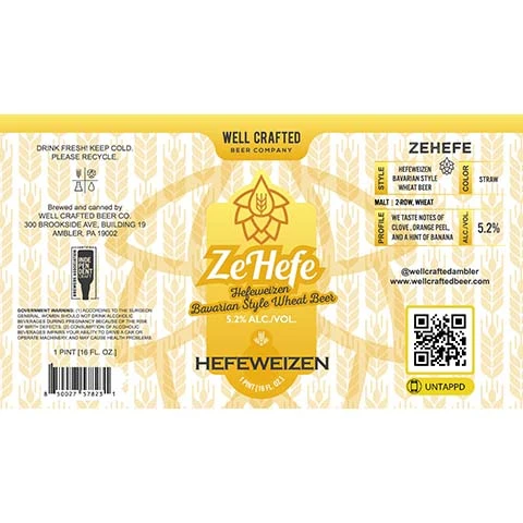 Well Crafted Ze Hefe Hefeweizen