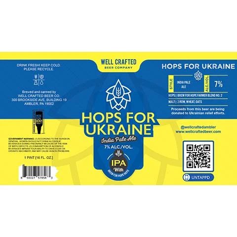 Well Crafted Hops For Ukraine IPA