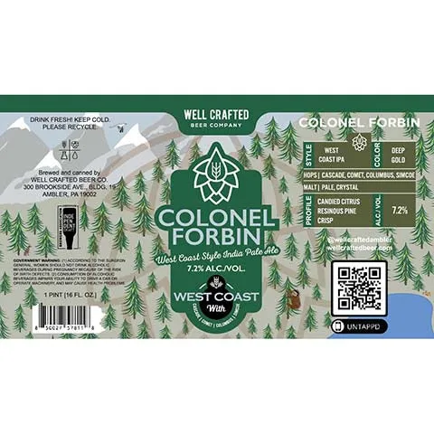 Well Crafted Colonel Forbin West Coast IPA