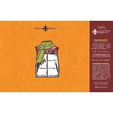 Cellar Works Puffer Vest Coffee Porter