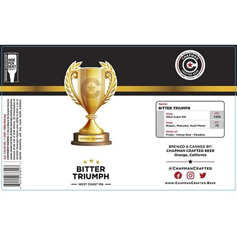 Chapman Crafted Bitter Triumph West Coast IPA