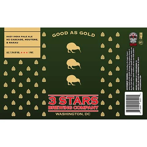 3 Stars Good As Gold Hazy IPA